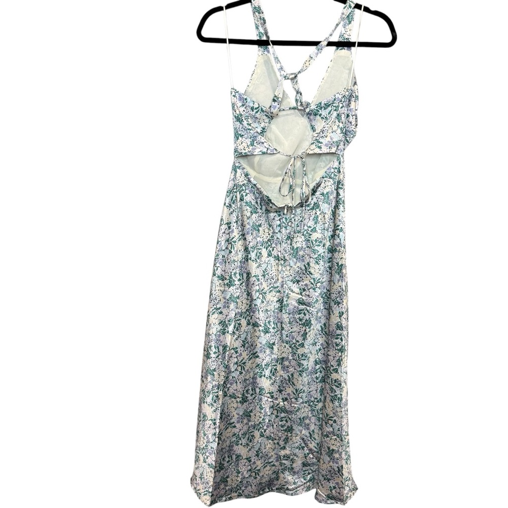 ASTR Sandrine Floral Halter Midi‎ Dress Size Medium - Picture 7 of 8